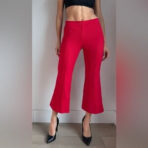 Maeve 70s Cherry Red Kick-Flare Crop Trousers